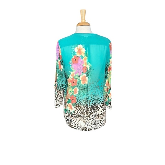 Soft Surroundings Tropical Top Size MP - Picture 3 of 9